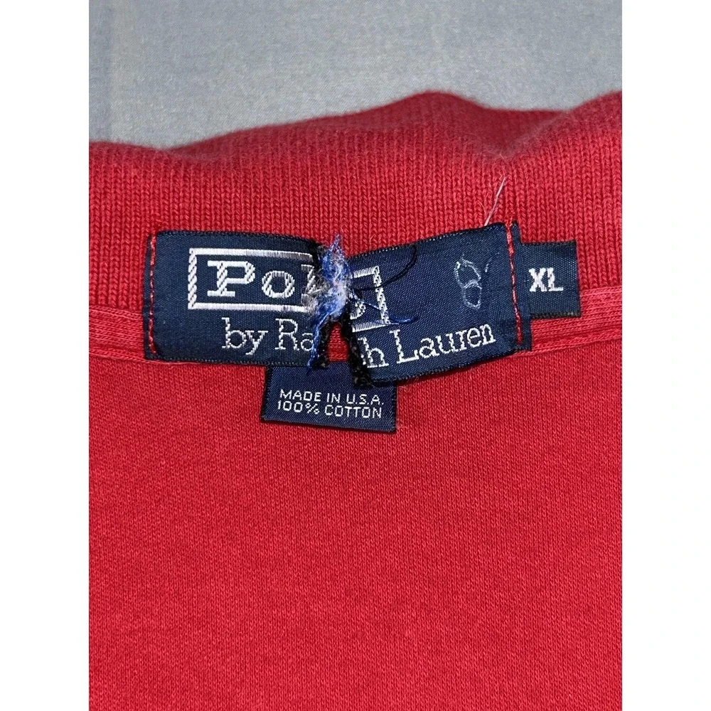 Vintage Polo Ralph Lauren Polo Shirt Mens XL Red Golf Crest Cotton Knit USA